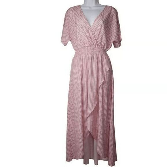 Blooming Jelly Women's Pink Asymmetrical Maxi Dress Size S - Picture 3 of 8